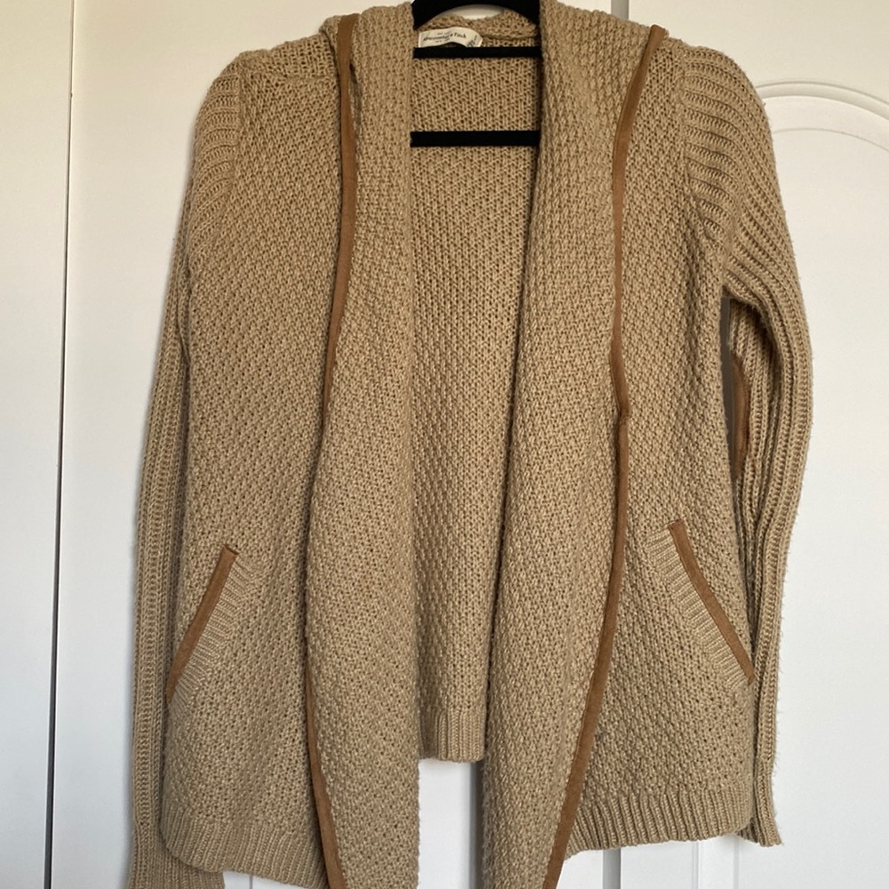 A&F  sweater with  imitation Suede  elbow patches
